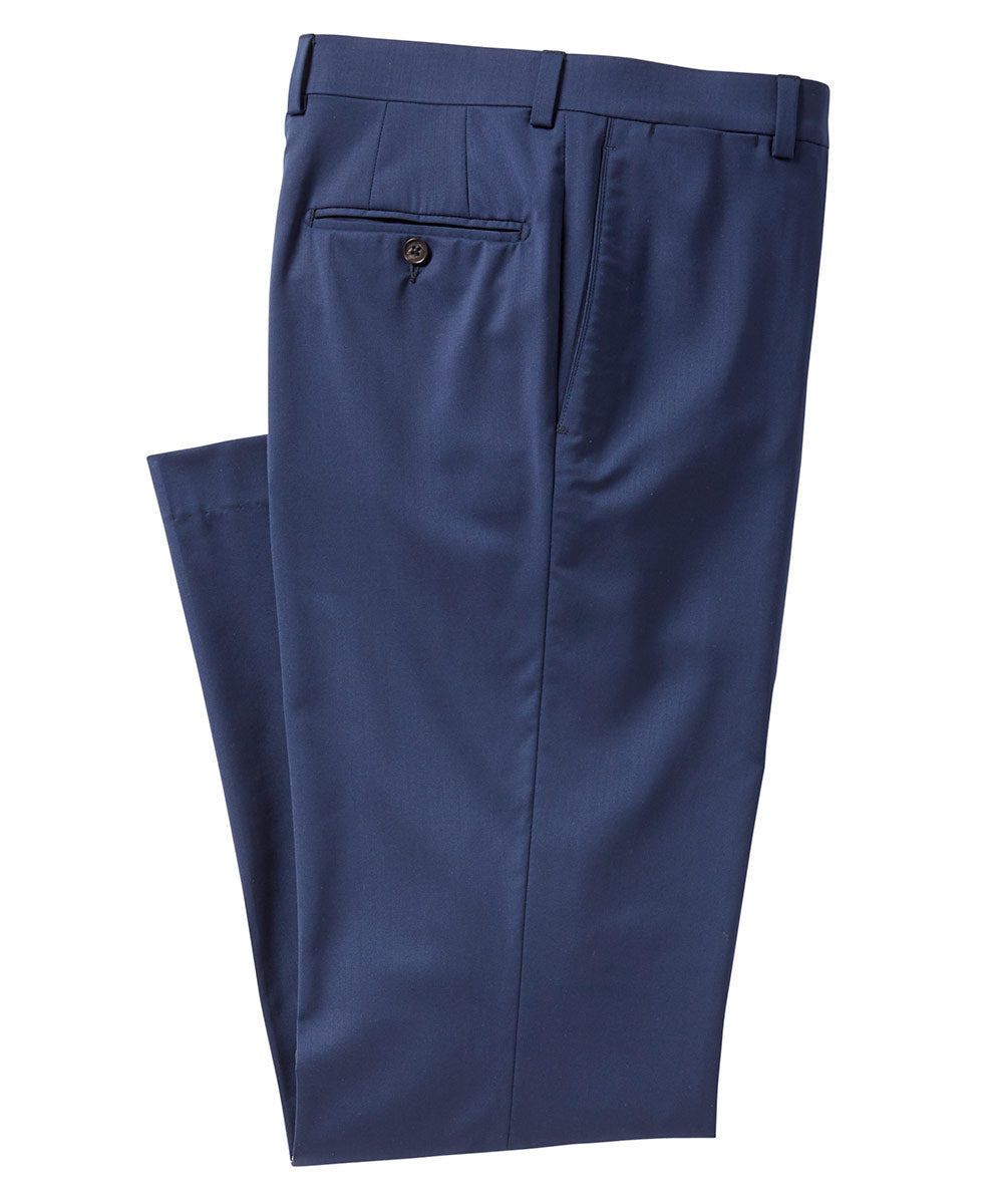 Westport Black 3Sixty5 Stretch Wool Flat Front Suit Pants, Men's Big & Tall
