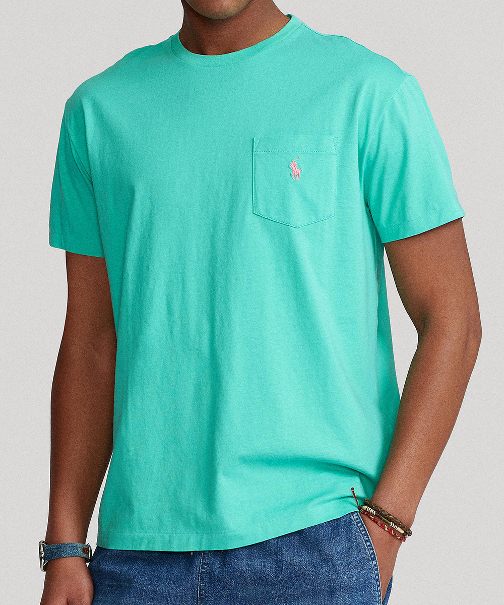 Polo Ralph Lauren Short Sleeve Solid Pocket Crewneck Tee Shirt, Men's Big & Tall