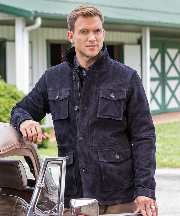 Westport Black Goat Suede Field Jacket - Westport Big & Tall