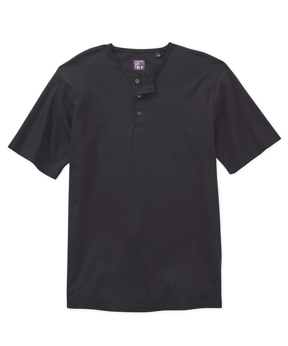 Westport No-Tuck LustreTech Stretch Cotton Short Sleeve Henley Shirt, Men's Big & Tall