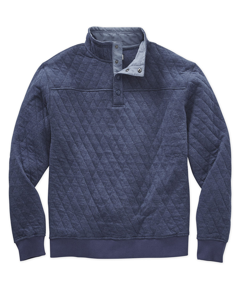 Westport Lifestyle Quilted Button Mock Pullover Sweater, Men's Big & Tall