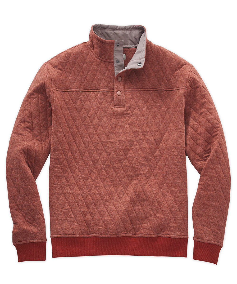 Westport Lifestyle Quilted Button Mock Pullover Sweater, Men's Big & Tall