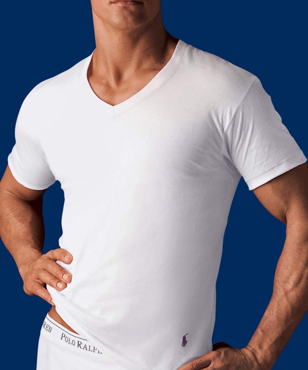 Polo Ralph Lauren Cotton V-Neck Undershirt (3-Pack), Men's Big & Tall