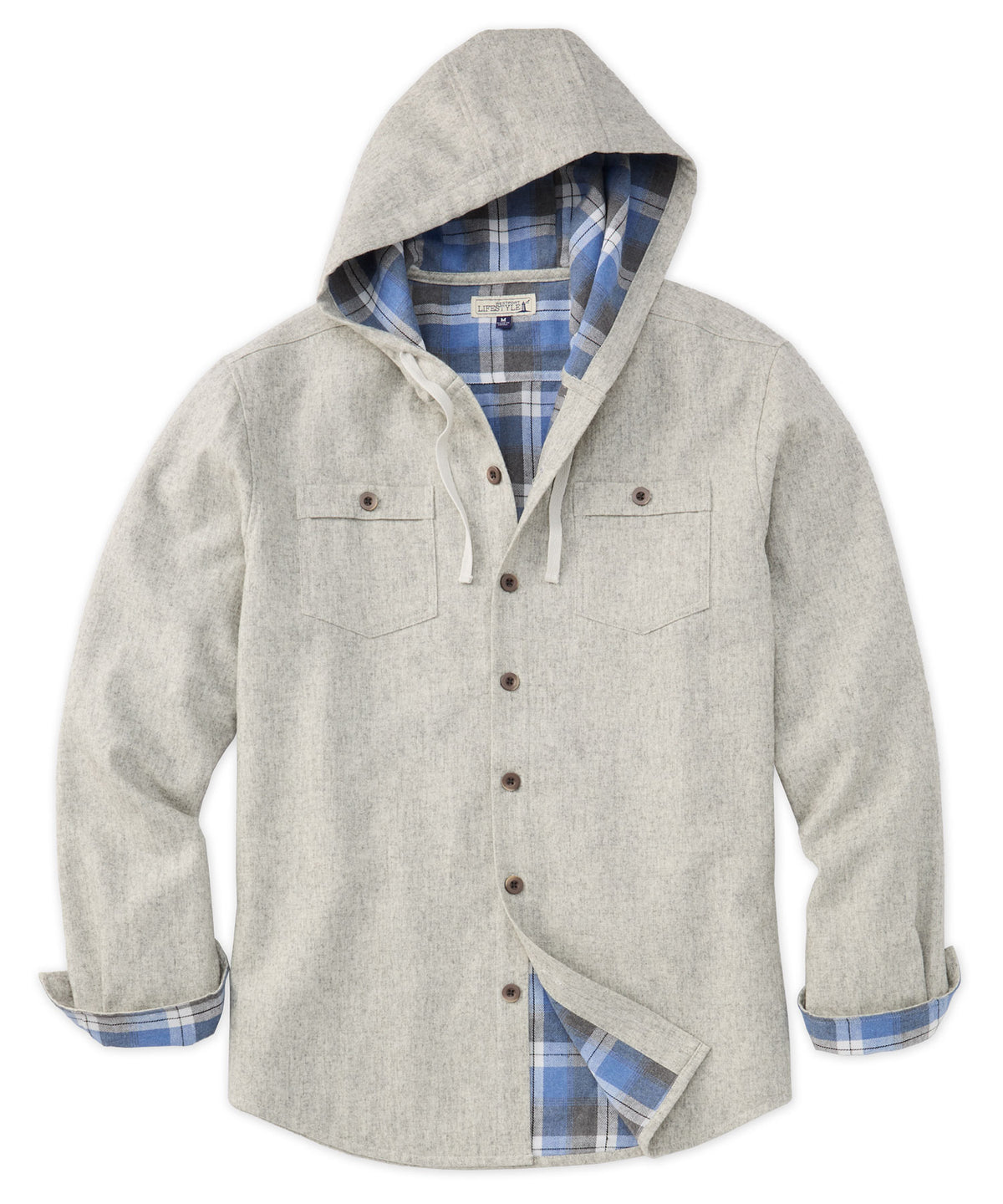 Westport Lifestyle Firepit Flannel Hoodie Shirt Jacket, Men's Big & Tall