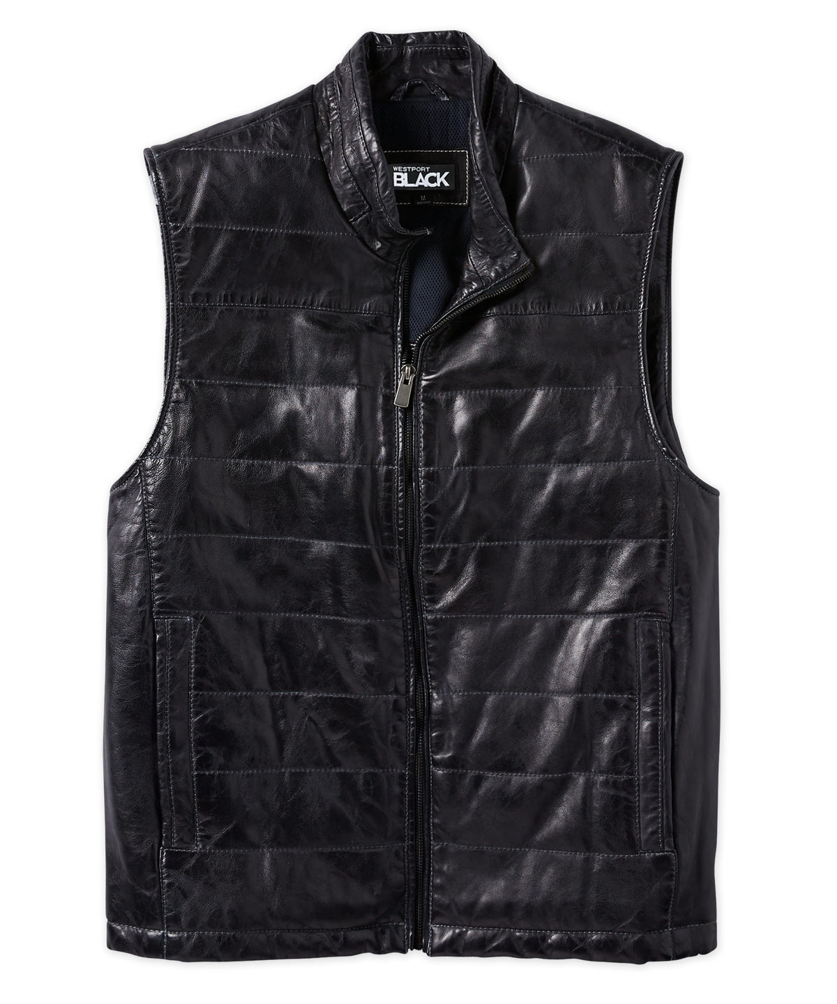 Westport Black Leather Vest, Men's Big & Tall