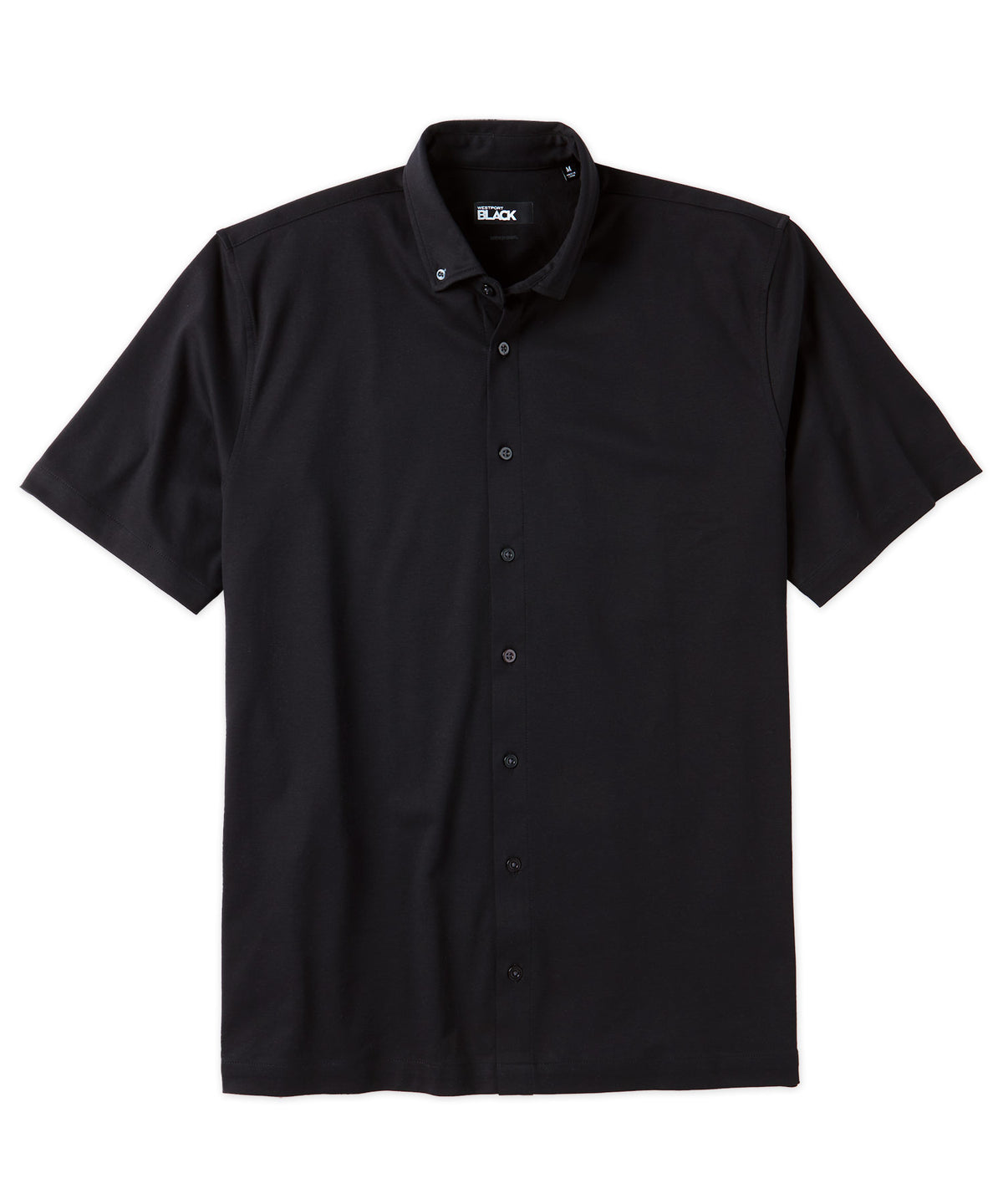 Westport Black Short Sleeve Button Front Sport Shirt, Men's Big & Tall