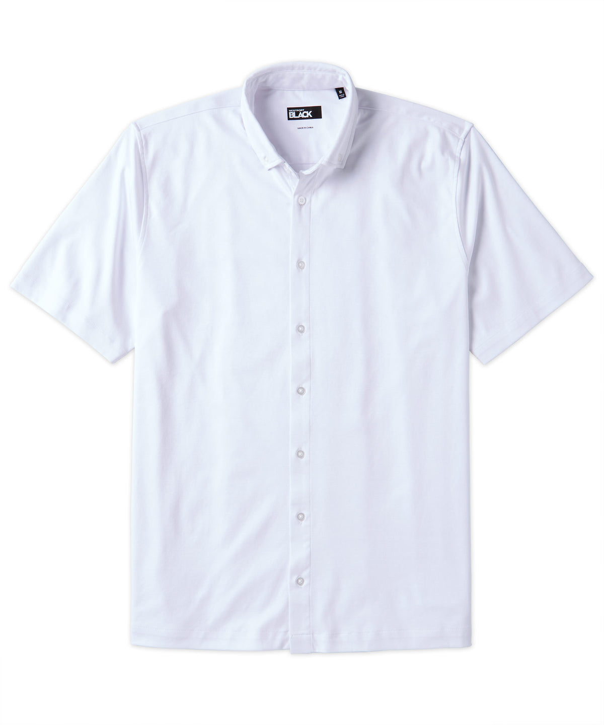 Westport Black Short Sleeve Button Front Sport Shirt, Men's Big & Tall