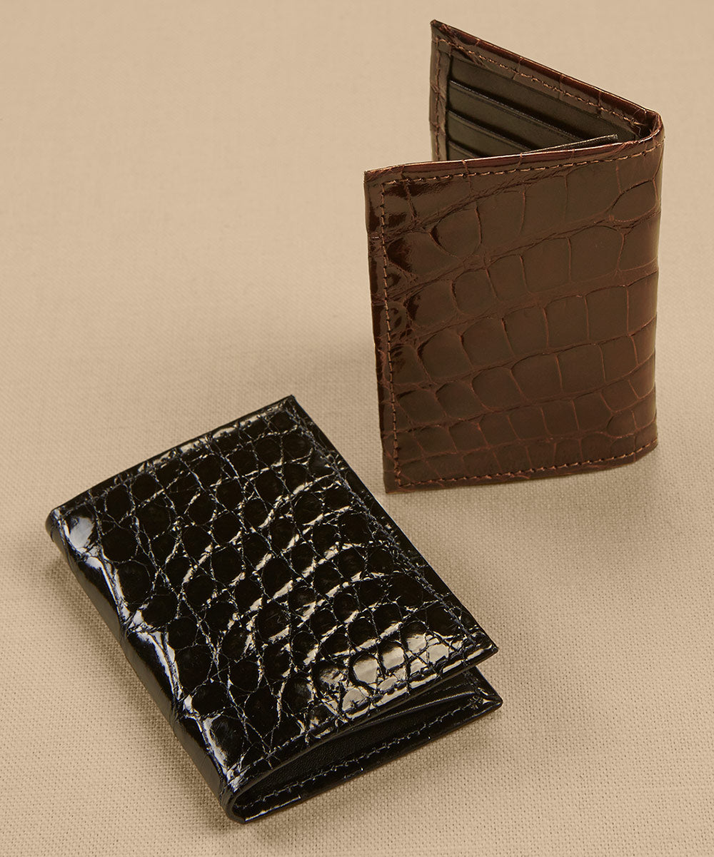 Torino Genuine Alligator Leather Gusseted Card Case, Men's Big & Tall