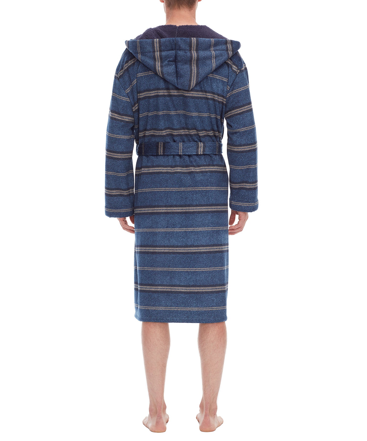 blue dressing gown with hood Men's Soft Plush Robe Royal Blue Fleece