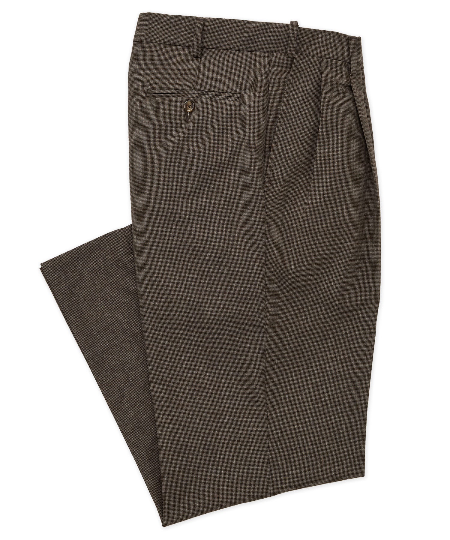 Westport 1989 Pleated Houndstooth Wool Blend Dress Pants