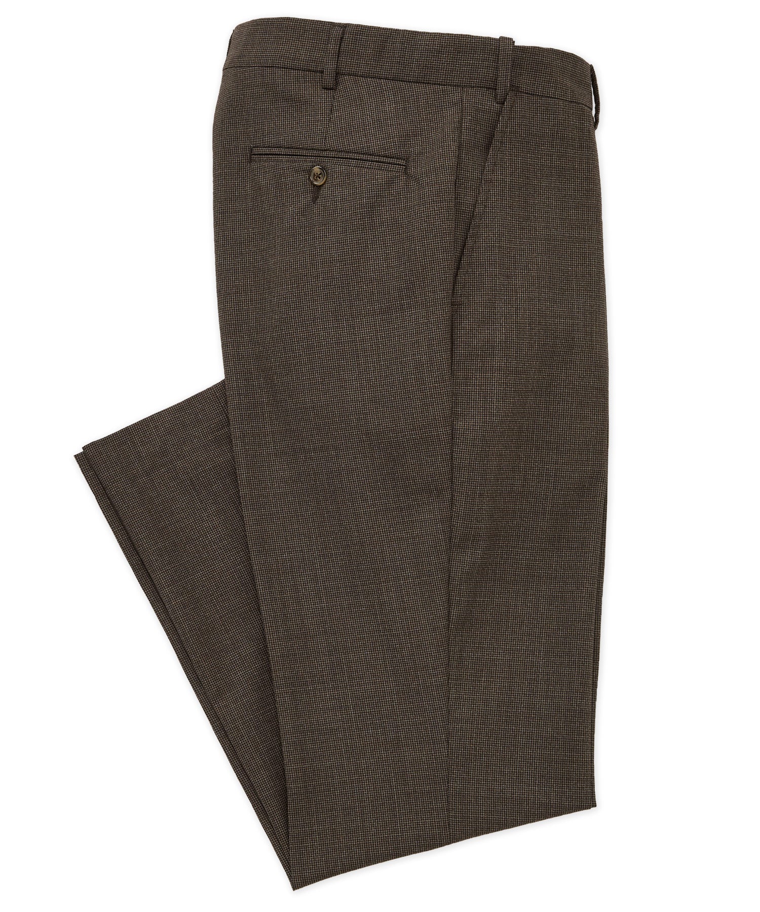 Westport 1989 Flat Front Houndstooth Wool Blend Dress Pants