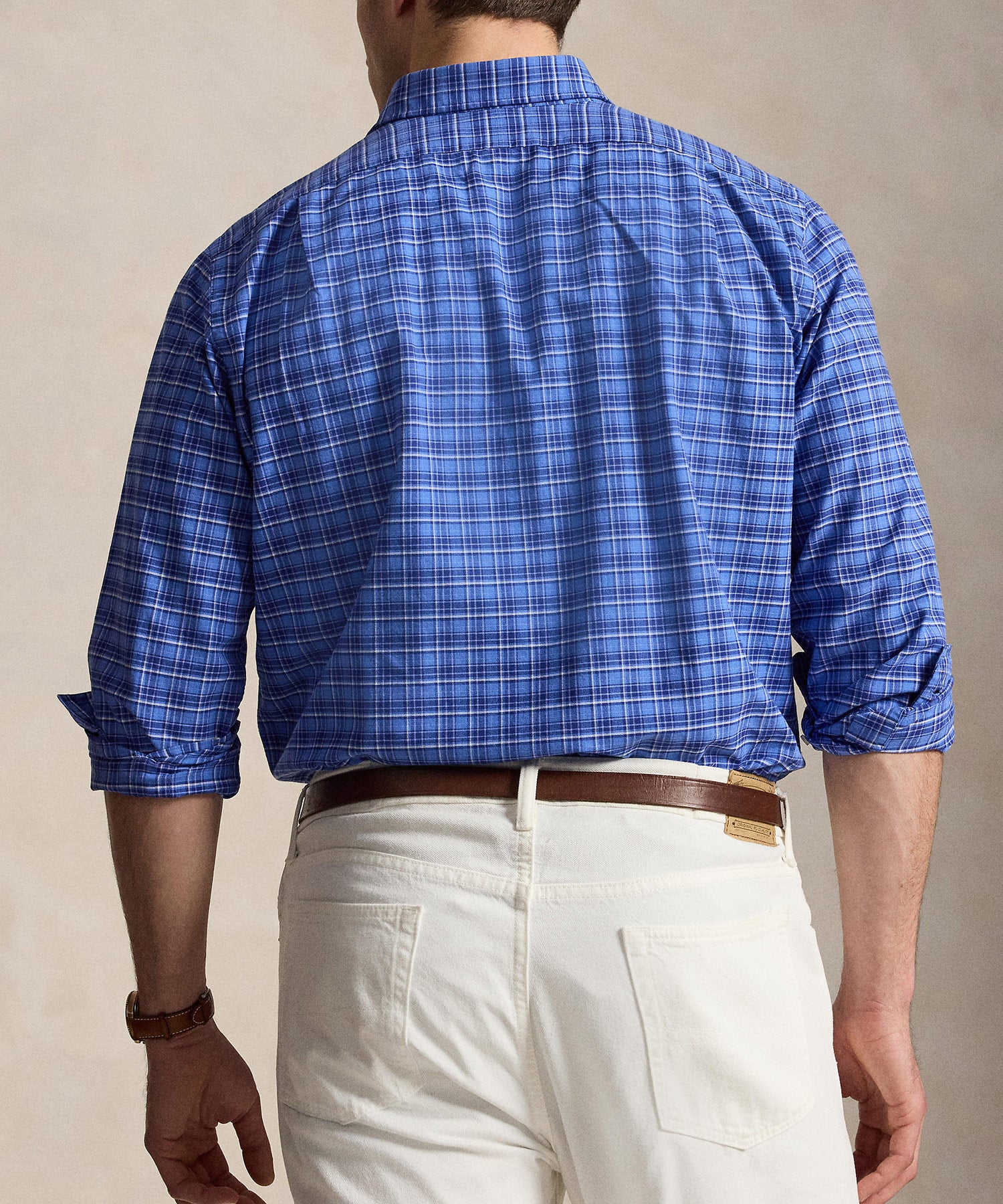Ralph Lauren Men's Big & Tall Long-Sleeve Oxford Shirt - Light Blue/White