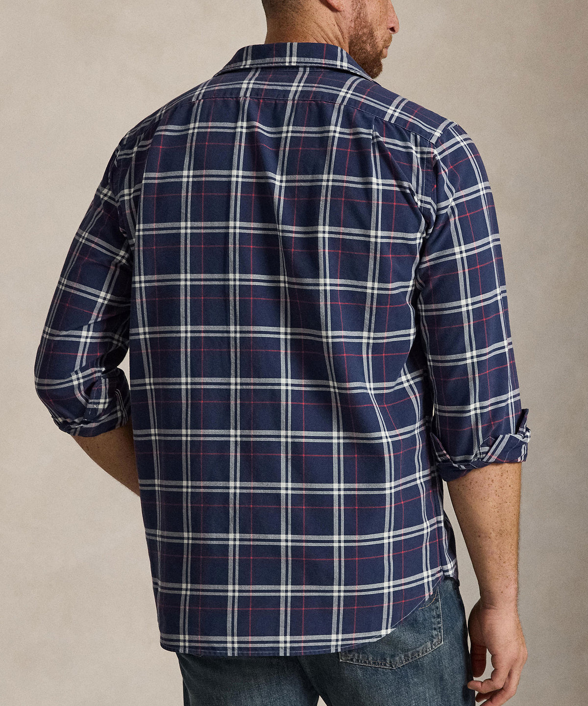 Polo Ralph Lauren Long-Sleeve Oxford Shirt - Navy/Red/White, Men's Big & Tall