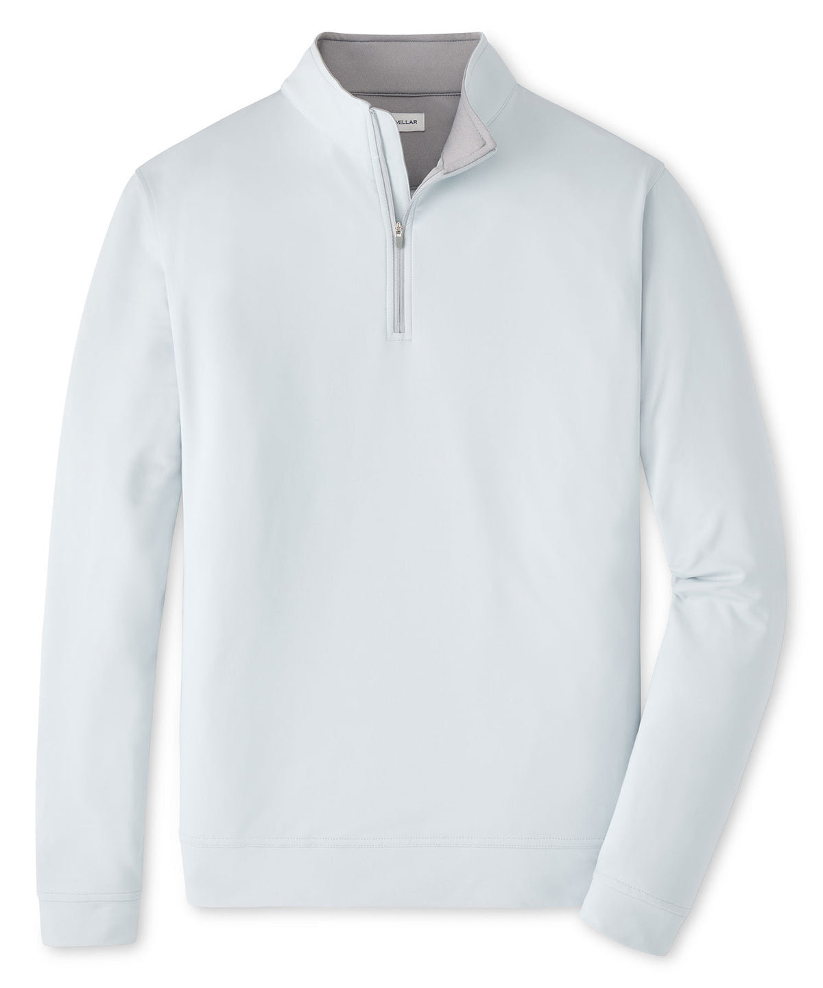 Peter Millar Perth Stretch Loop Terry Quarter-Zip Pullover - British Grey, Men's Big & Tall