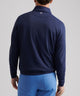 Peter Millar Perth pullover in navy blue, back view showing fit