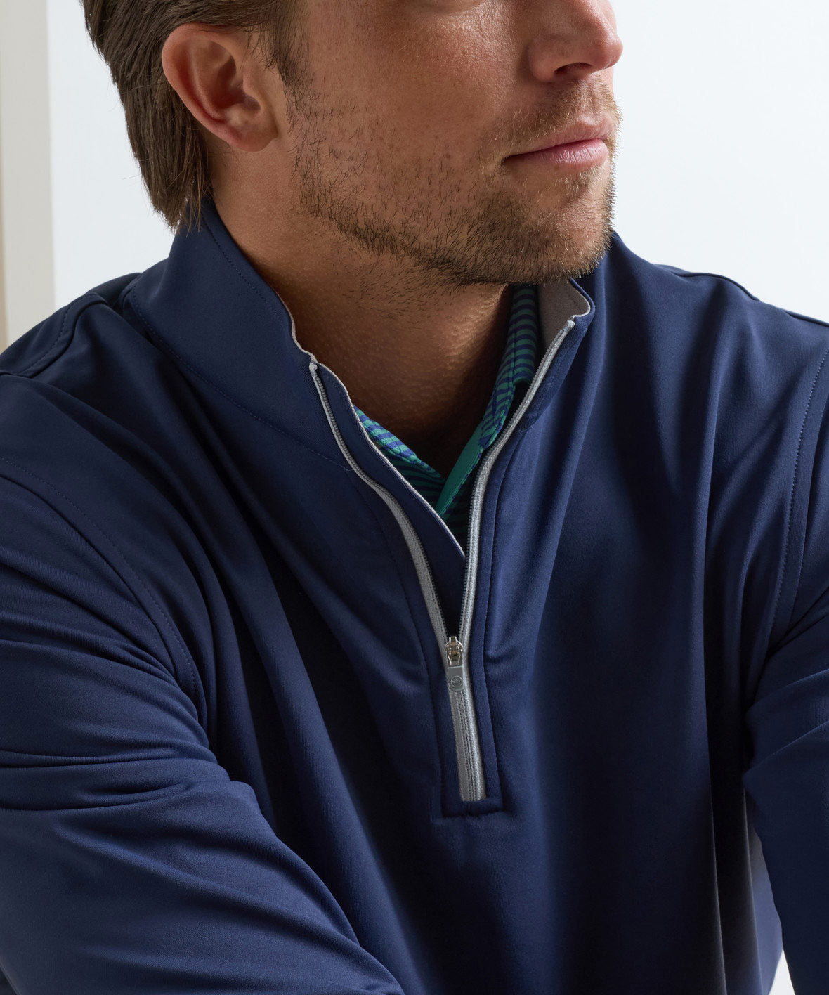 Peter Millar Perth Stretch Loop Terry Quarter-Zip Pullover, Men's Big & Tall