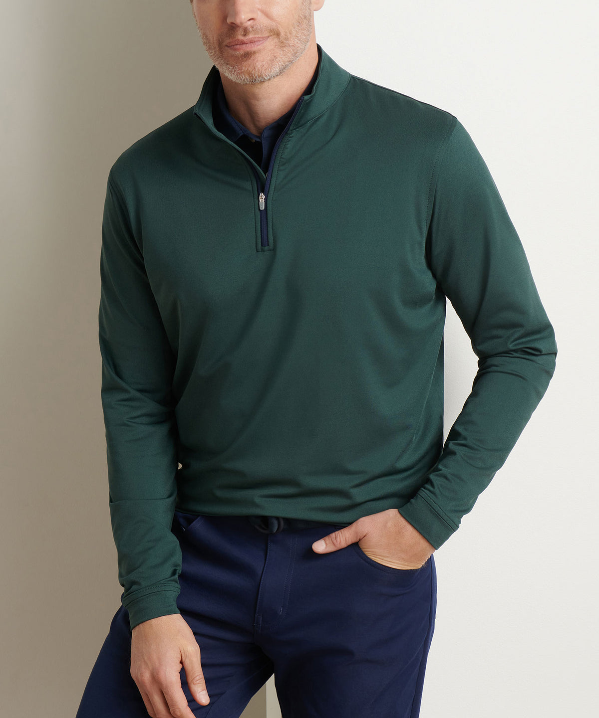 Peter Millar Perth Stretch Loop Terry Quarter-Zip Pullover, Men's Big & Tall