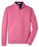 Peter Millar Perth quarter-zip pullover in rosewood, front view with stretch loop terry fabric