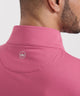 Peter Millar Perth pullover in rosewood, close-up back detail with Peter Millar logo