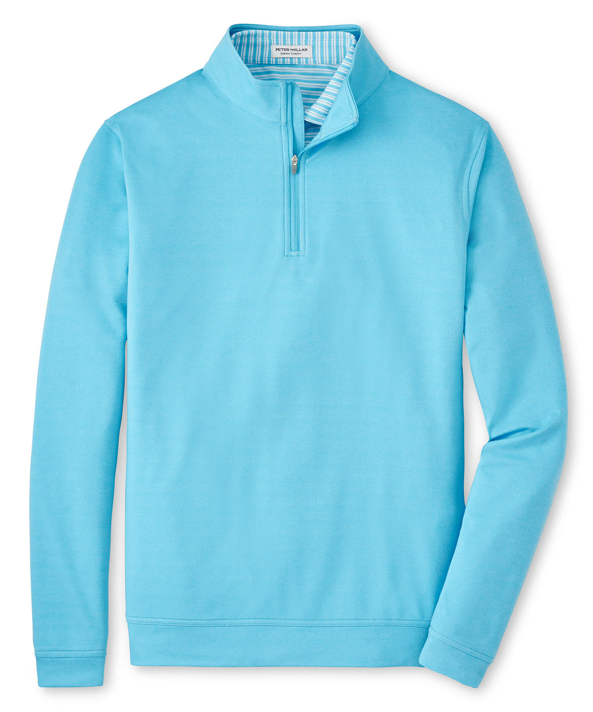 Peter Millar Perth Stretch Loop Terry Quarter-Zip Pullover - Maya Blue, Men's Big & Tall