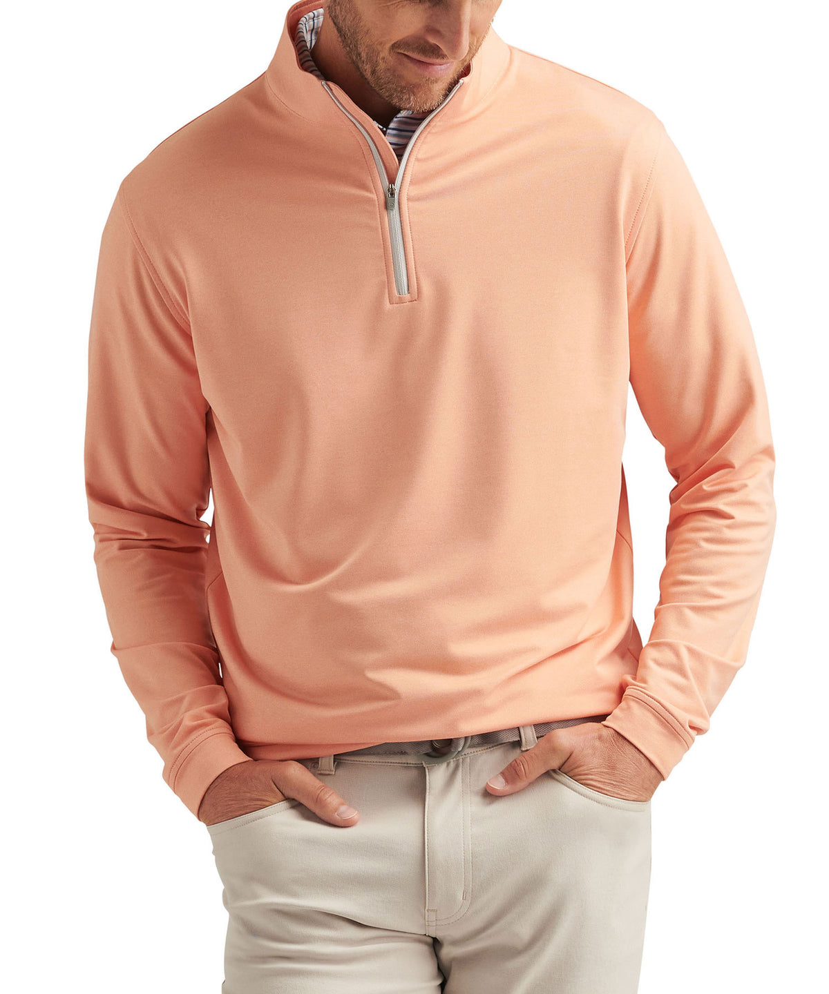 Peter Millar Perth Stretch Loop Terry Quarter-Zip Pullover, Men's Big & Tall