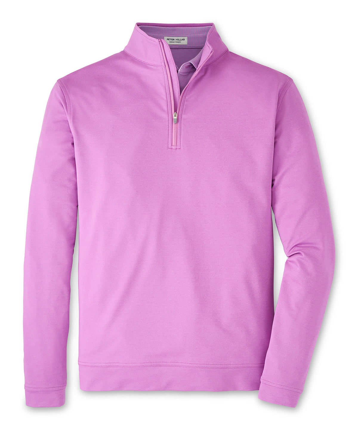 Peter Millar Perth Stretch Loop Terry Quarter-Zip Pullover - Oleander, Men's Big & Tall