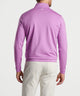 Peter Millar Perth pullover in oleander, back view showing banded hem