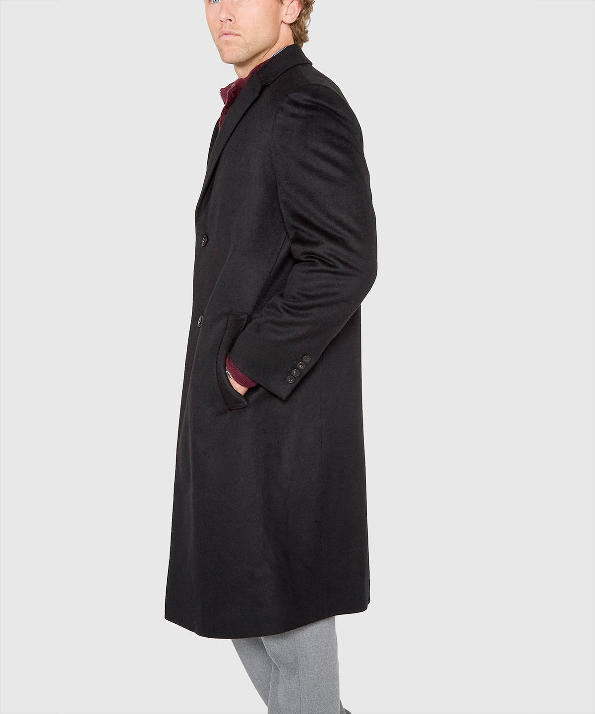 Hart Schaffner Marx Cashmere Top Coat, Men's Big & Tall