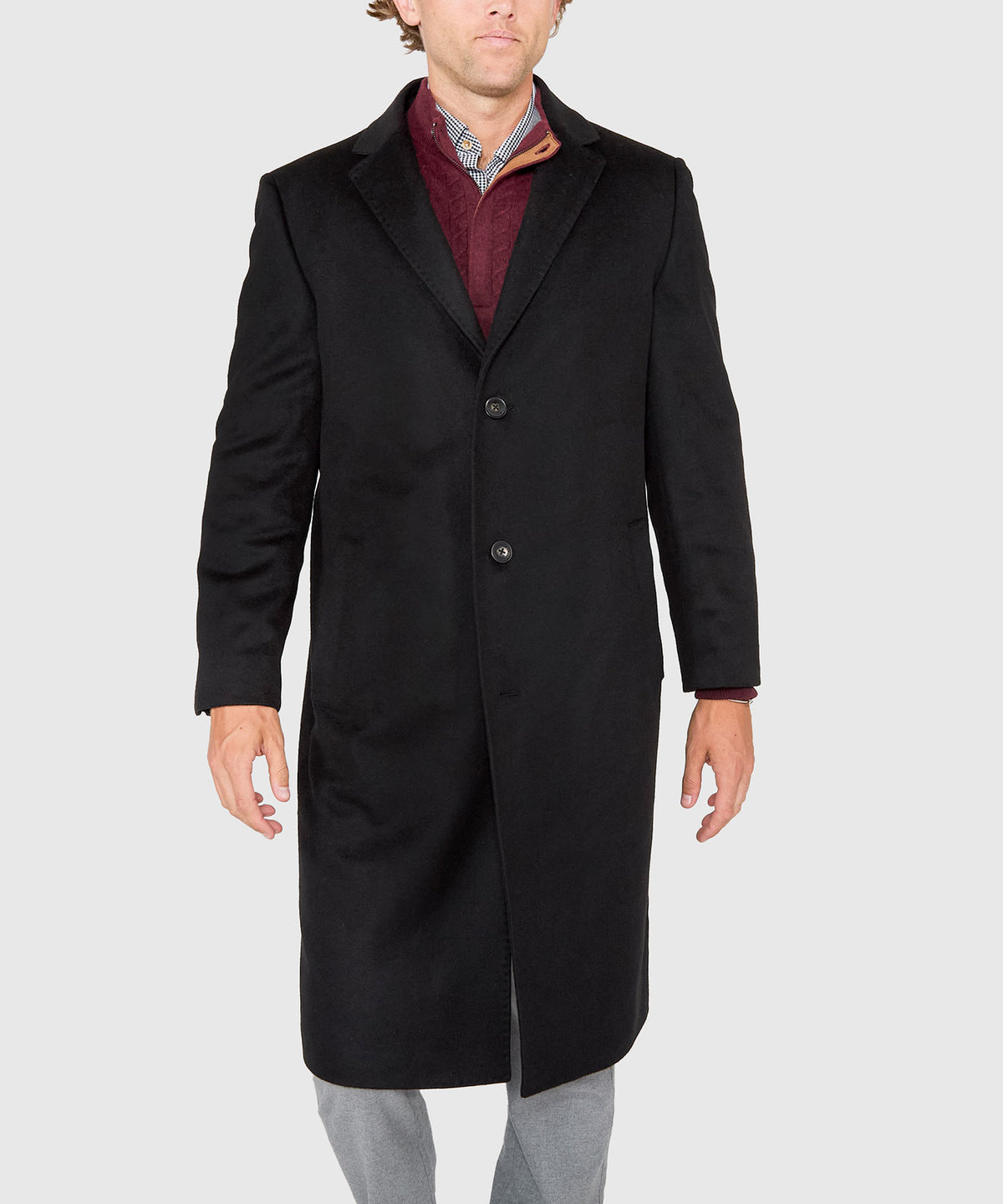Hart Schaffner Marx Cashmere Top Coat, Men's Big & Tall
