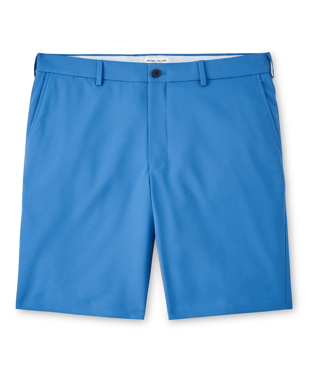 Blue performance shorts with belt loops, button-zip front, and side pockets - Sailor Blue, Peter Millar Men's Big & Tall