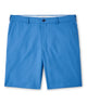 Blue performance shorts with belt loops, button-zip front, and side pockets - Sailor Blue