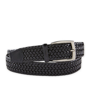 Woven Stretch-Leather Belt