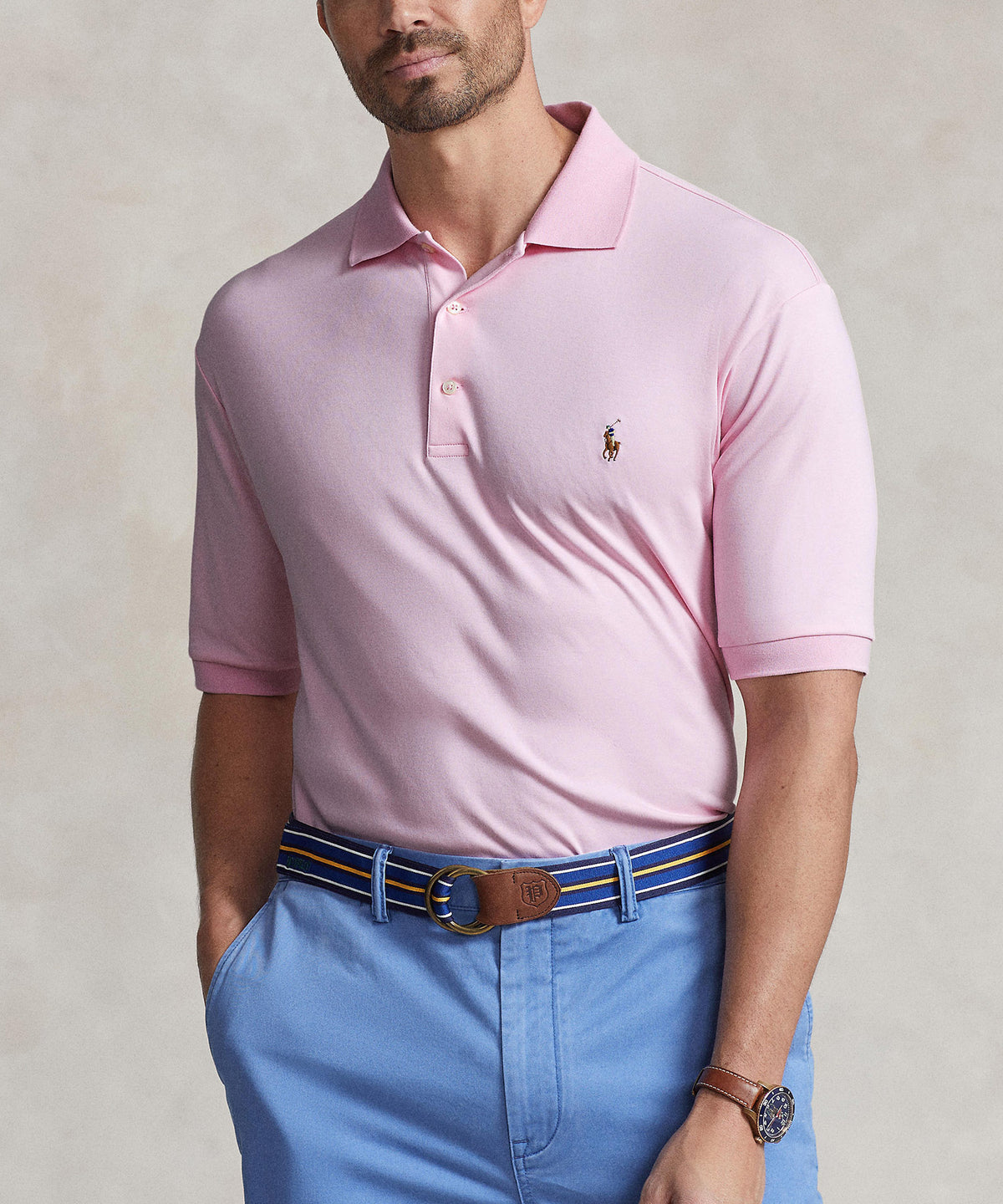 Polo Ralph Lauren Short Sleeve Classic Fit Soft Touch Pima Cotton Polo Shirt, Men's Big & Tall