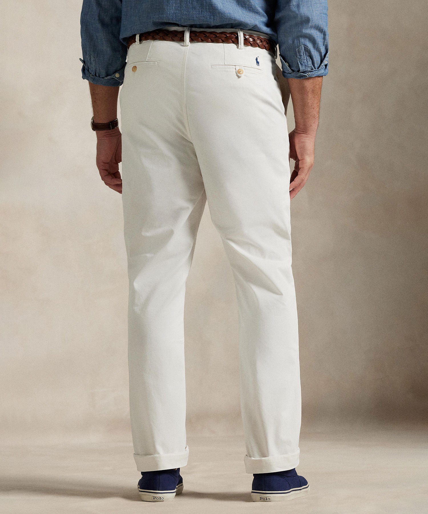 Polo Ralph Lauren Big Tall Classic Fit Flat Front Stretch Chino Pants, Mens, 46 34, New Deckwash White Polo Ralph Lauren Big Tall Classic Fit Flat Front Stretch Chino Pants, Mens, 46 34, New Deckwash White