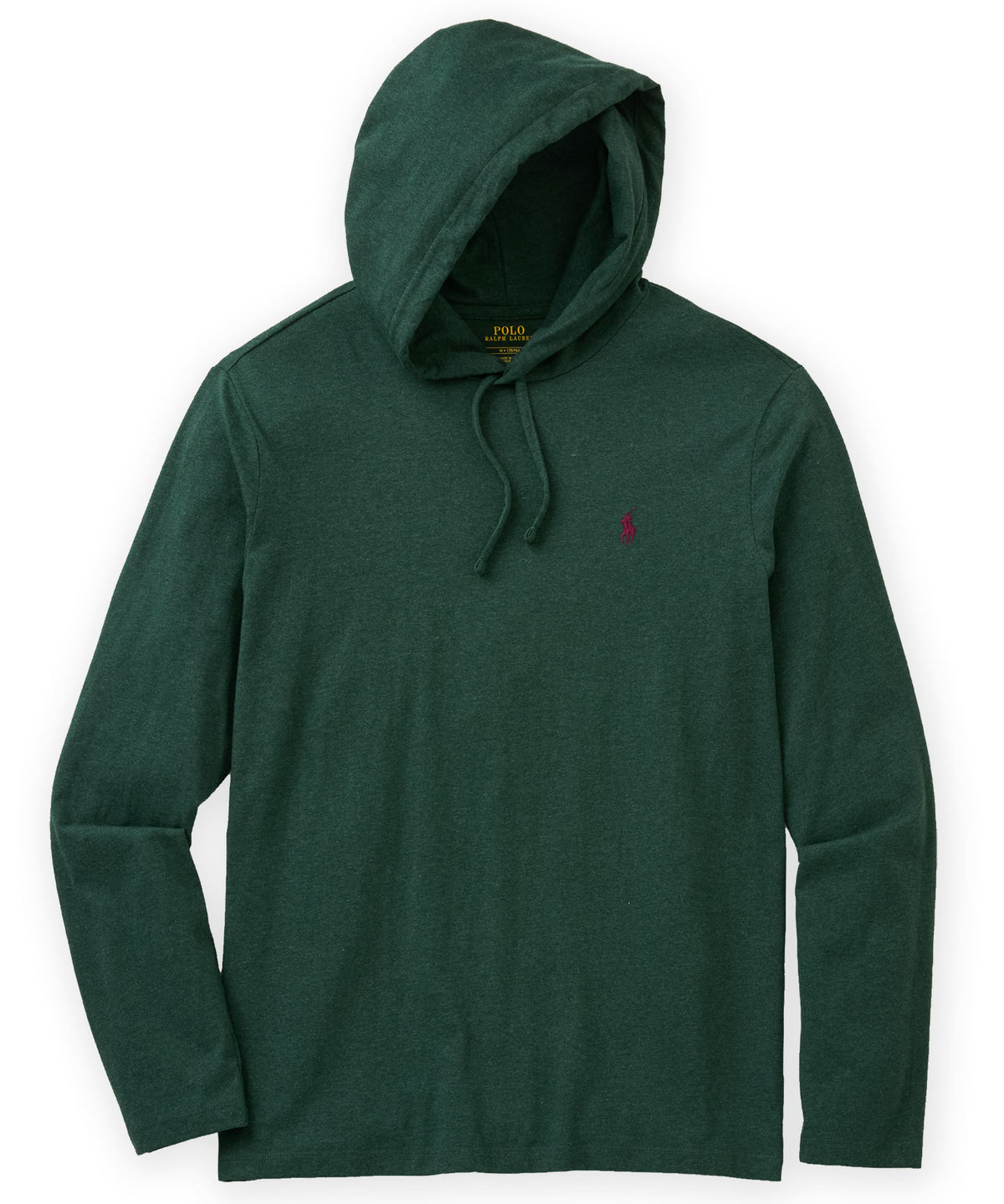 Polo Ralph Lauren long-sleeve hooded t-shirt in dark green with drawstring and small logo - Scotch Pine, Men's Big & Tall