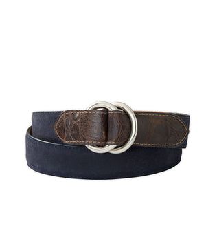 Westport Black Suede O-Ring Belt