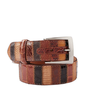 Westport Black Genuine Alligator Patchwork Belt