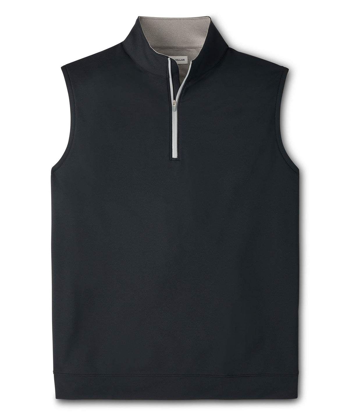 Peter Millar Galway Stretch Terry Quarter-Zip Vest - Black, Men's Big & Tall