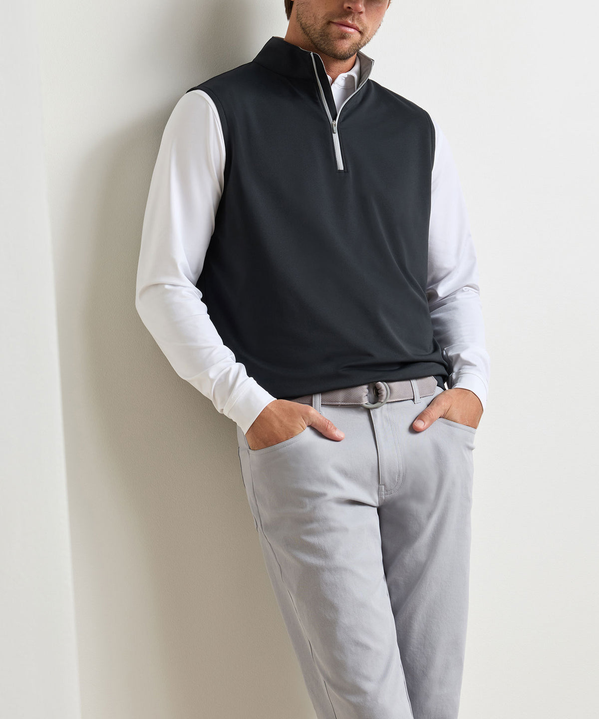 Peter Millar Galway Stretch Terry Quarter-Zip Vest, Men's Big & Tall