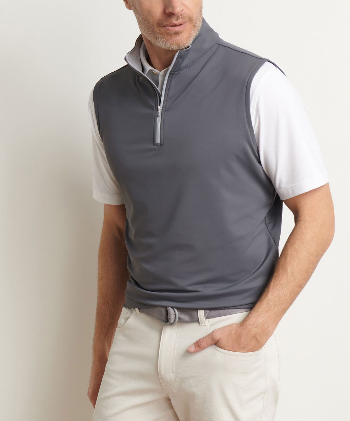 Peter Millar Galway Stretch Terry Quarter-Zip Vest, Men's Big & Tall