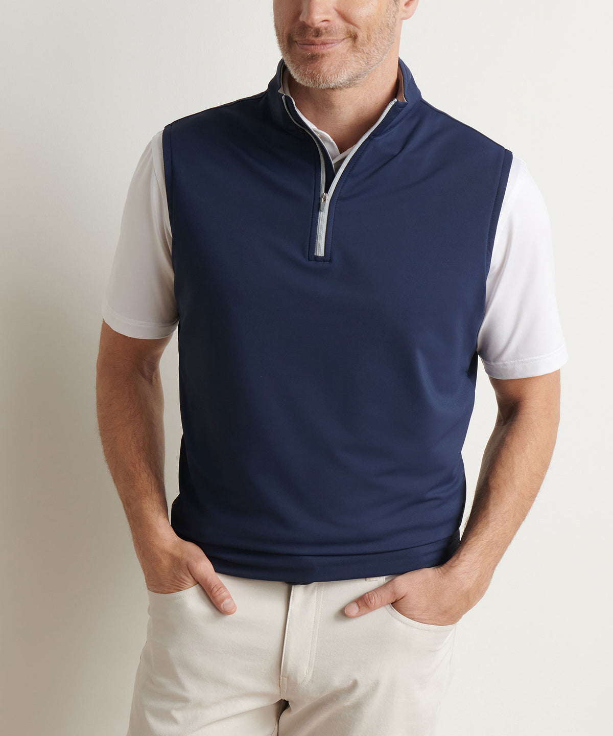 Peter Millar Galway Stretch Terry Quarter-Zip Vest, Men's Big & Tall
