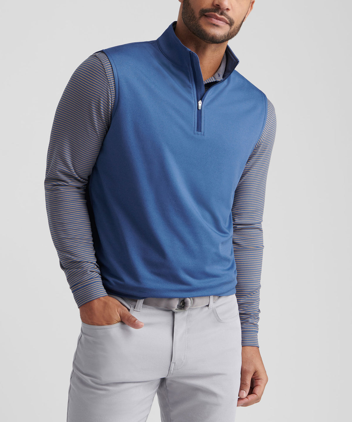 Peter Millar Galway Stretch Terry Quarter-Zip Vest, Men's Big & Tall
