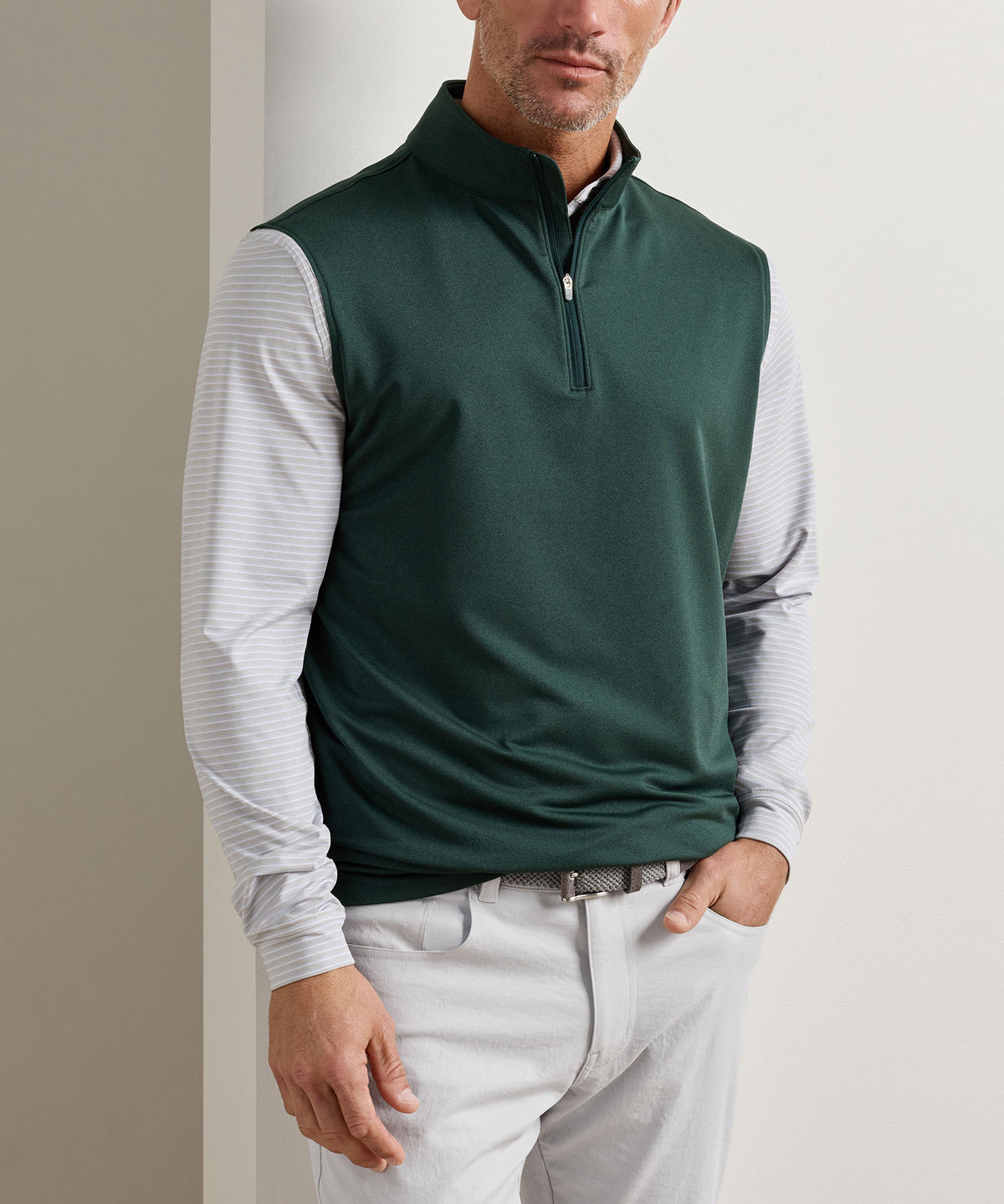 Peter Millar Galway Stretch Terry Quarter-Zip Vest, Men's Big & Tall