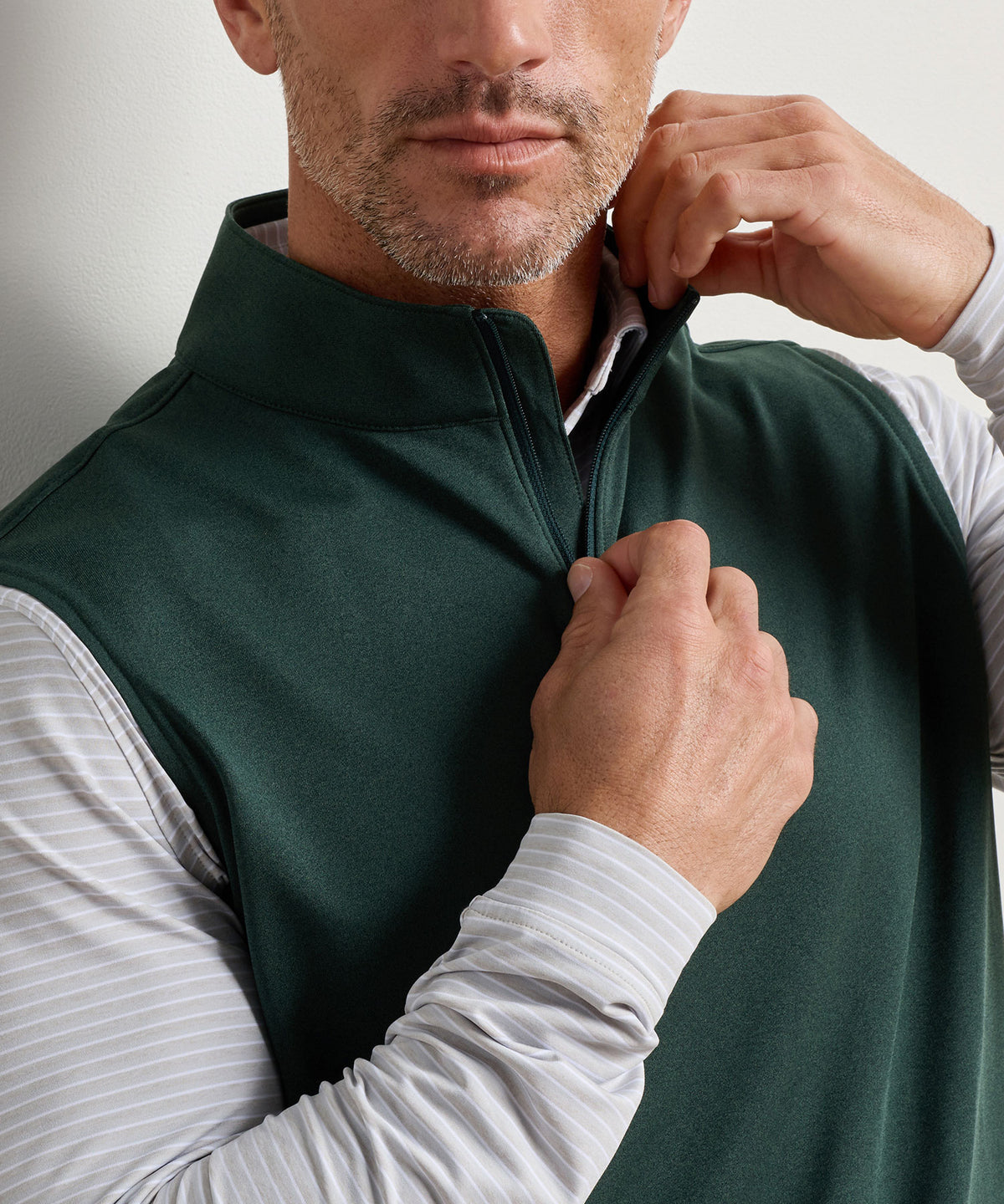 Peter Millar Galway Stretch Terry Quarter-Zip Vest, Men's Big & Tall