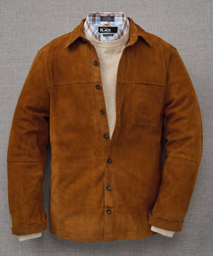 Westport Black Italian Goat Suede Shirt Jacket