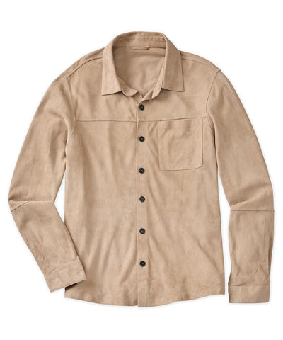 Westport Black Italian Goat Suede Shirt Jacket, Men's Big & Tall