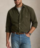 Polo Ralph Lauren Long Sleeve Garment Dyed Oxford Sport Shirt - Company Olive