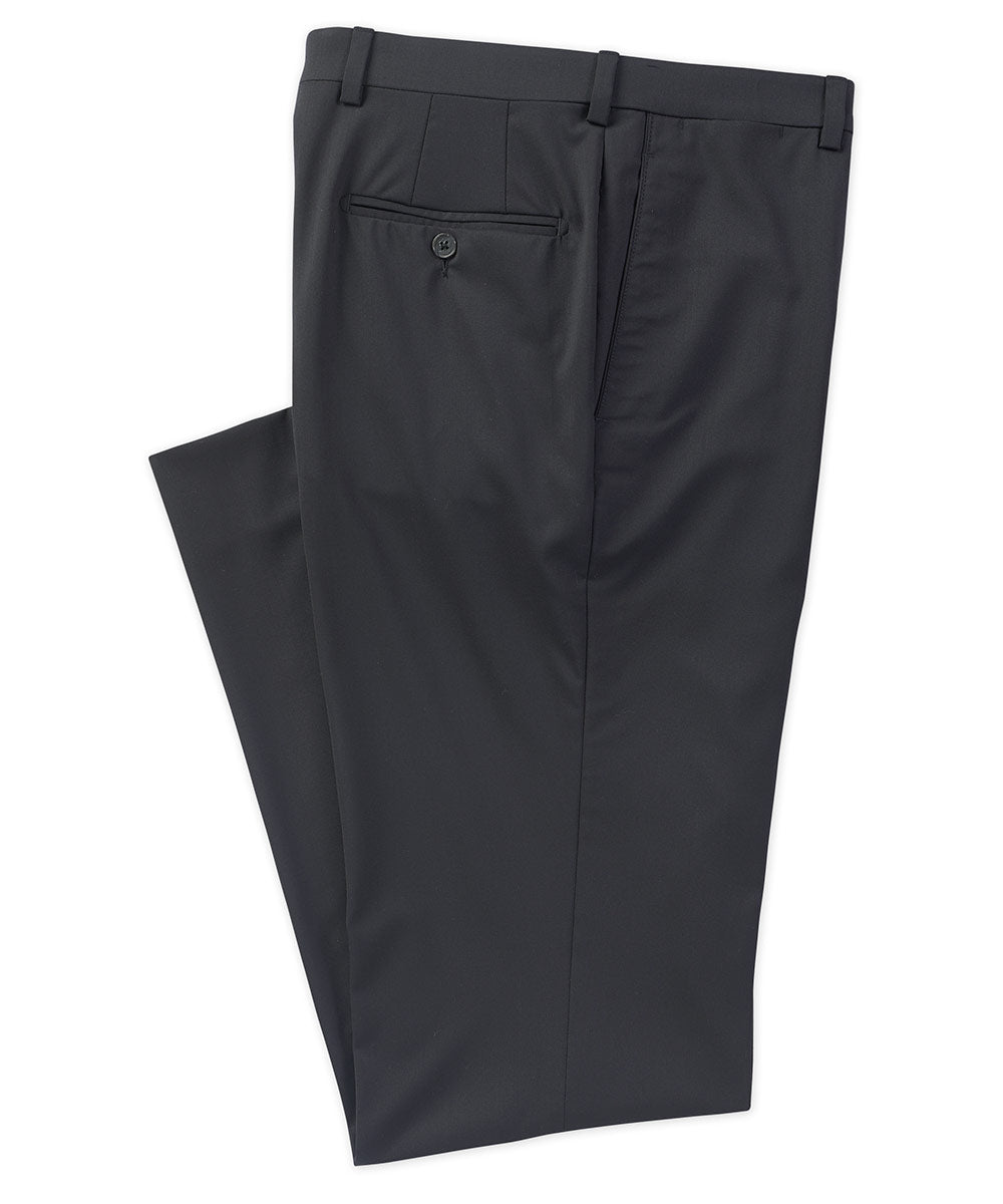 Westport Black 3Sixty5 Stretch Wool Flat Front Suit Pants, Men's Big & Tall