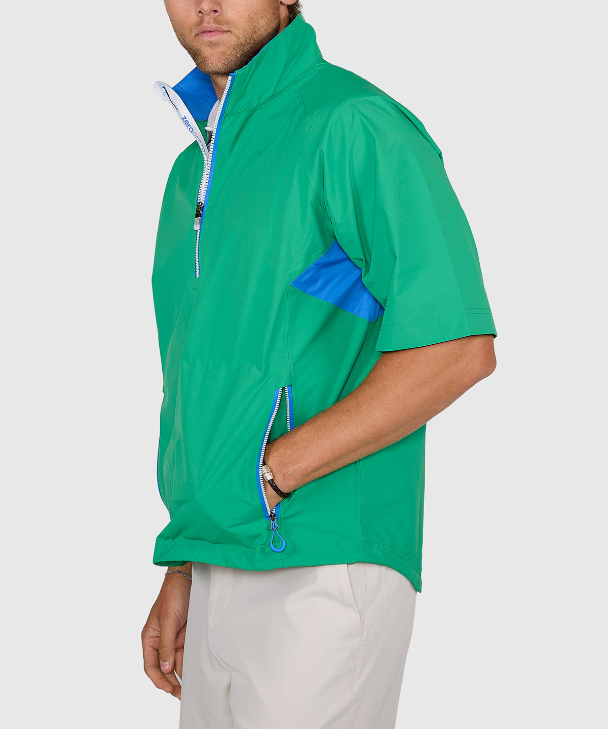 Zero Restriction Half-Sleeve Waterproof Quarter-Zip Jacket, Men's Big & Tall