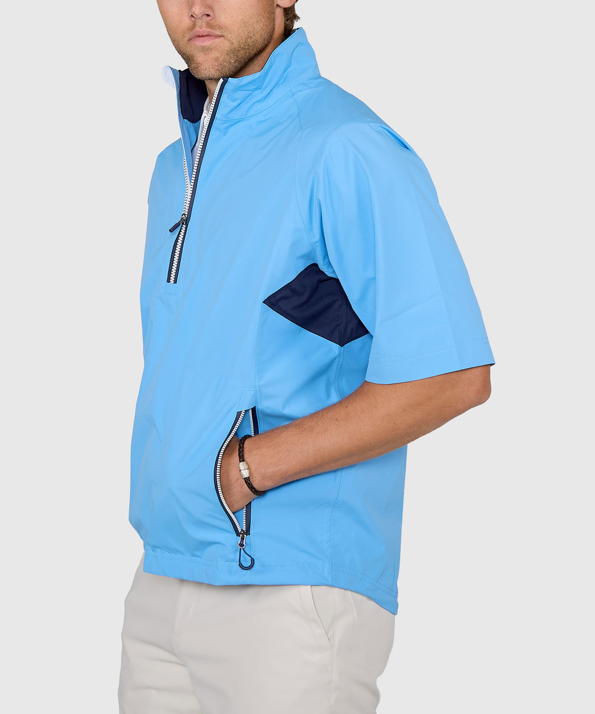 Zero Restriction Half-Sleeve Waterproof Quarter-Zip Jacket, Men's Big & Tall